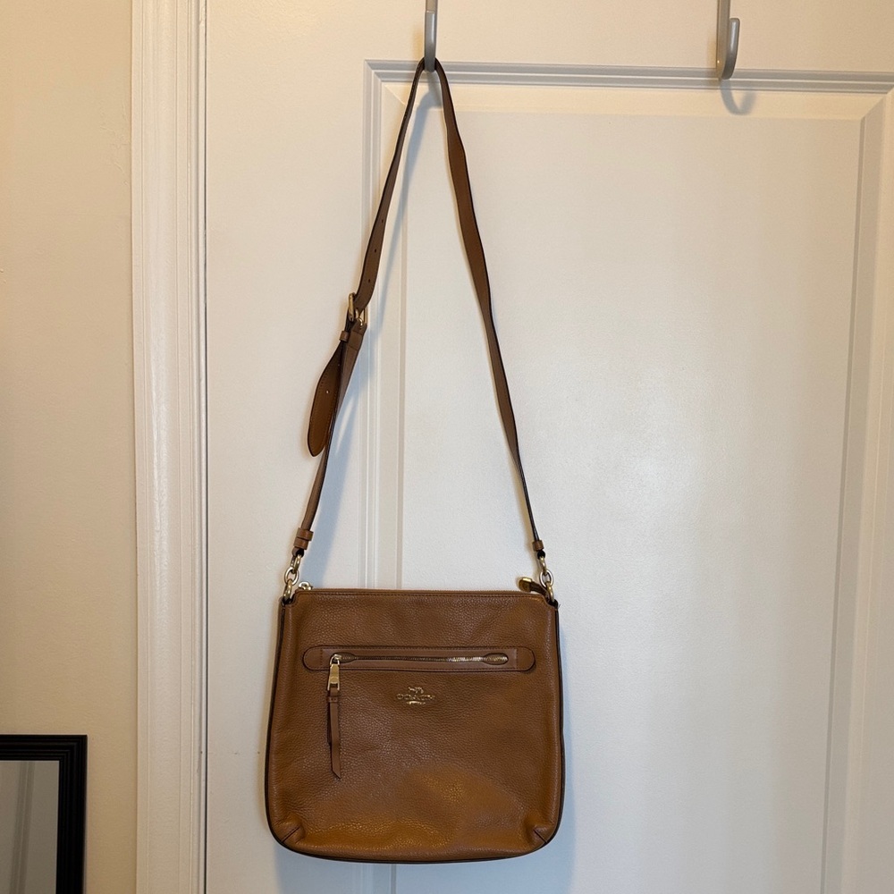 Coach Brown Leather Crossbody Bag with Gold Hardware - Picture 5 of 5